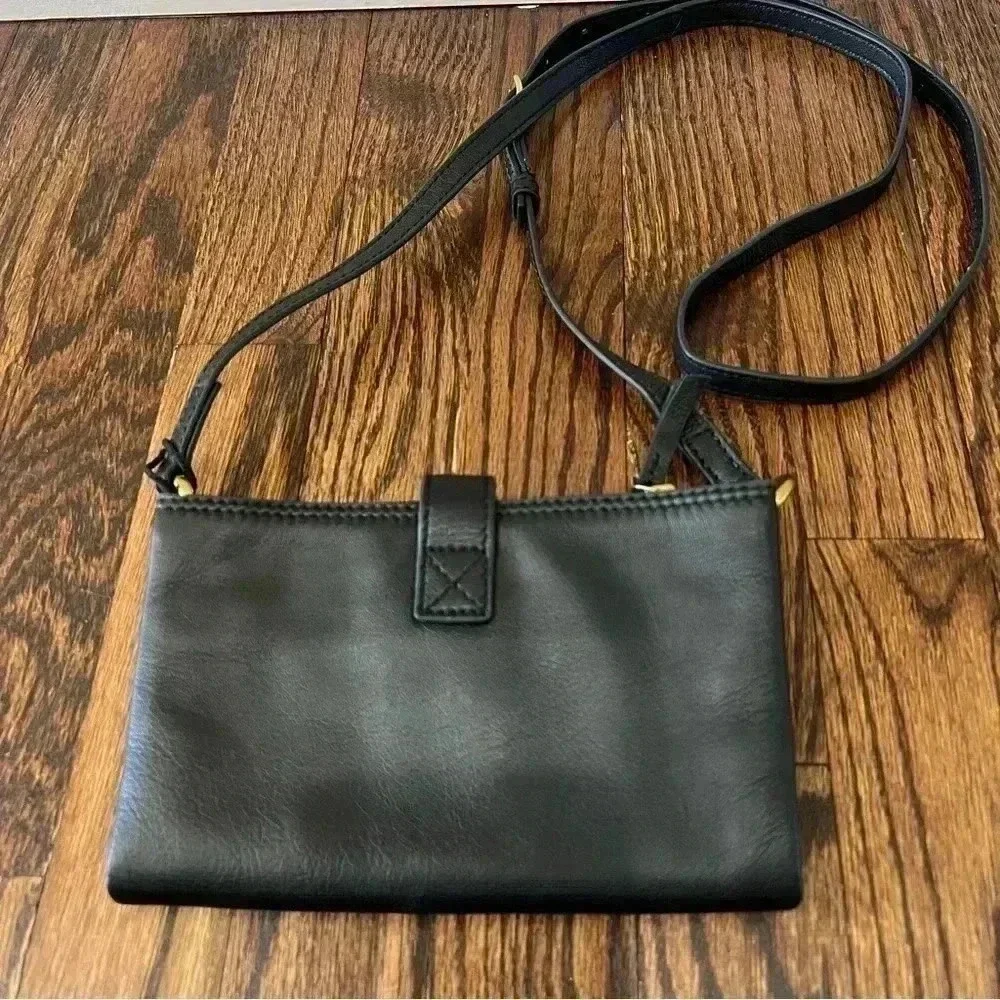 Margot New York Mini Black Genuine 100% Leather Crossbody Bag Purse $125 MG3006